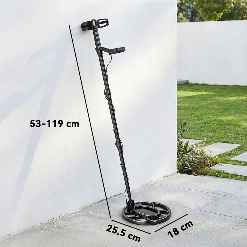 Outsunny Metal Detector for Adults, IP68 Waterproof Search Coil with LCD Display, 5 Modes Gold Detector with Carry Bag, Shovel
