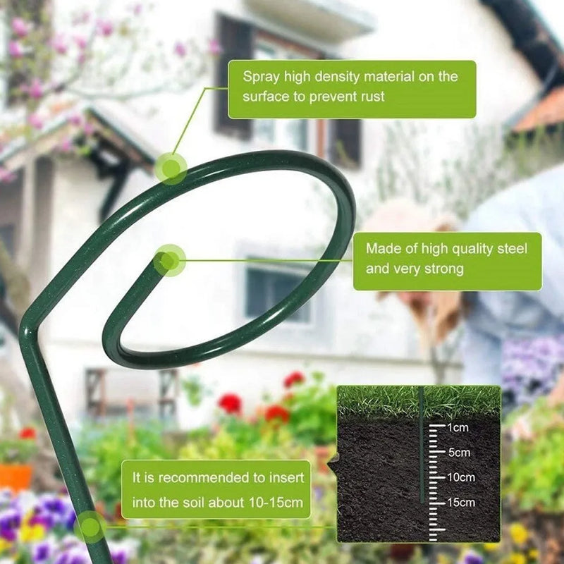 20Pcs Metal Plant Bow Stand Stake Strong Round Garden For Flower Support Y UK