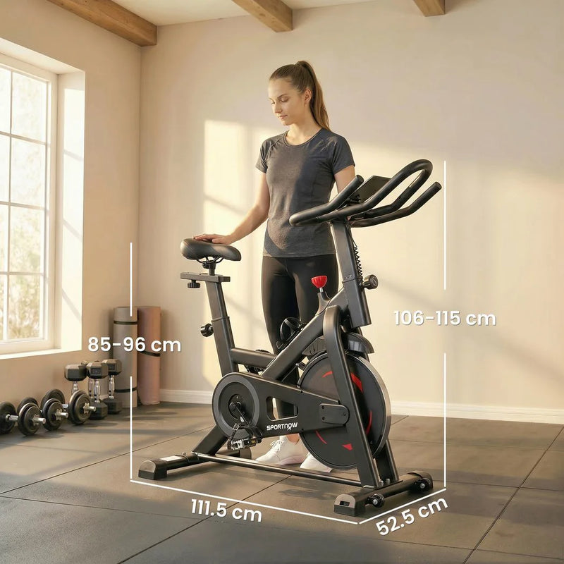 SPORTNOW Exercise Bike, Indoor Stationary Bike with Smart APP, 0-100% Magnetic Resistance, Adjustable Seat & Handlebars