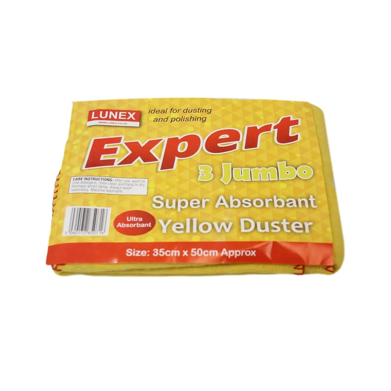 Jumbo Yellow Duster Cleaning Cloths Pack Of 3