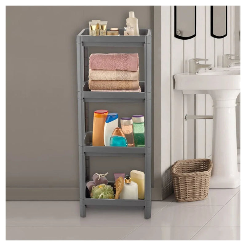 Plastic 4 Tier Bathroom Storage Racks Shelves