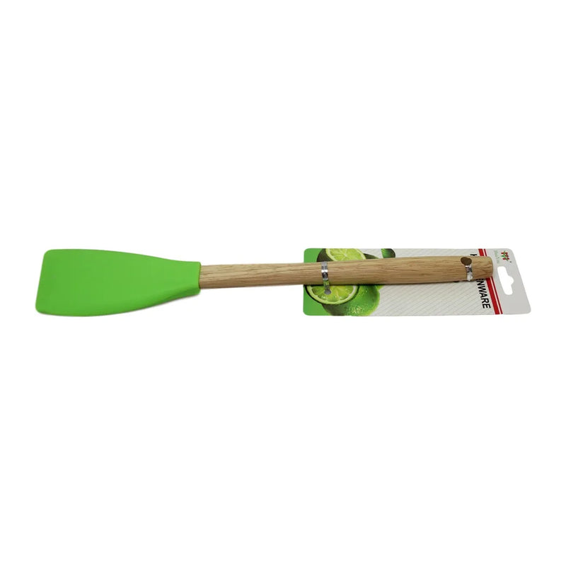 Kitchen Silicone Scraper Spatula Wooden Handle Assorted Colours