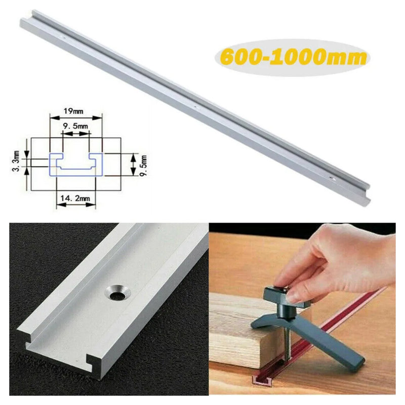 800/1000mm T-slot T-track Miter Track Jig Fixture Slot Woodworking Tool Aluminum-1000mm