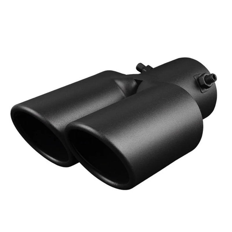Dual Outlet Exhaust Tip Tail Muffler Tip For 1.4-2.5" Silver Stainless Steel NEW