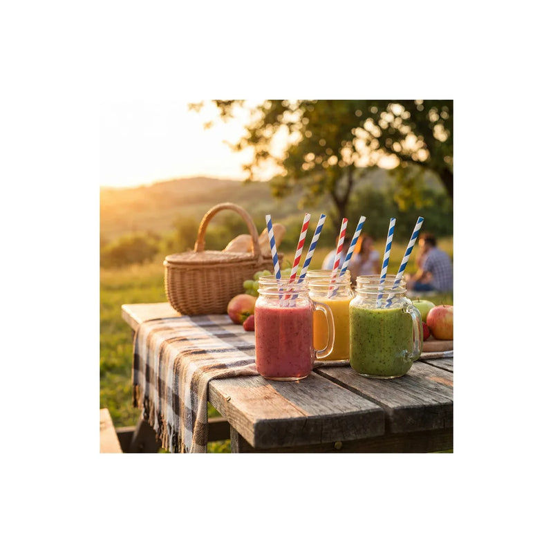 Biodegradable Smoothie Paper Straws, Pack Of 40