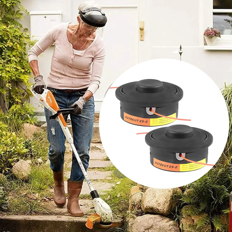 2Pcs For Stihl Autocut 25-2 Bump Feed Petrol Strimmer Trimmer Head 4002 710 2191