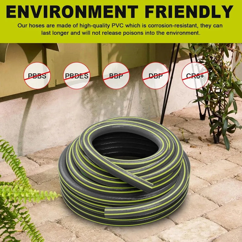 10M-50M Garden Hose Pipe Reinforced Braided PVC Gardening Watering Hosepipe Reel-20M