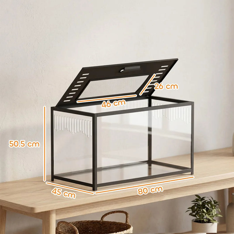 PawHut Hamster Cage, Chewproof Metal Rat Cage with Deep Base, Openable Top for Syrian Dwarf Hamster, Gerbil, 80 x 45 x 50.5 cm