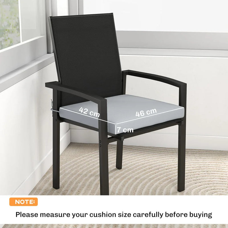 Outsunny Set of 6 Outdoor Seat Cushions with Machine Washable Cover, Water Repellent Seat Cushions Light Grey