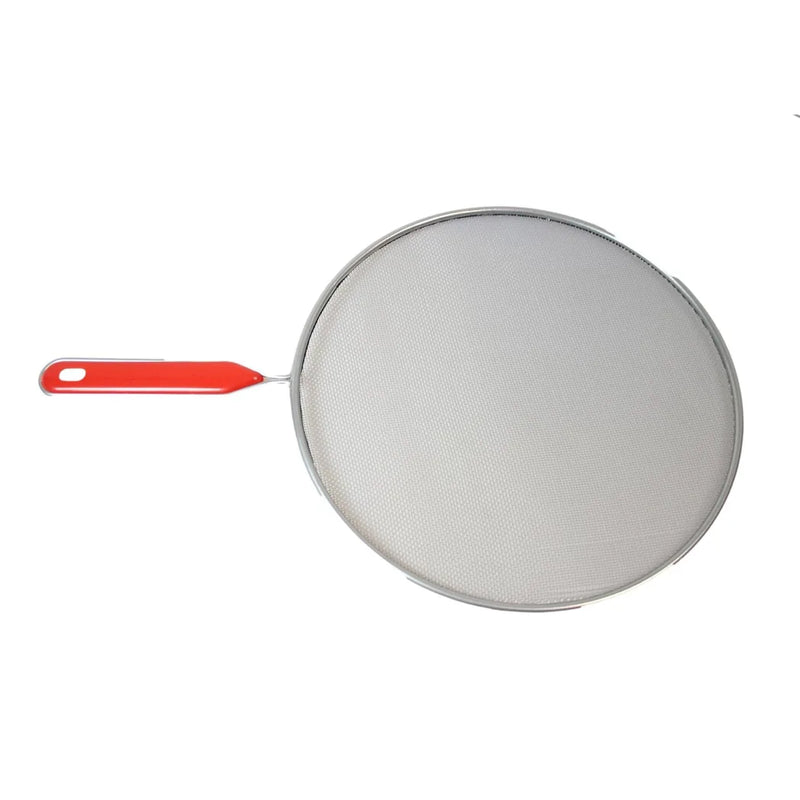Metal Mesh Splatter Screen Cover Guard With Handle Silver Set Of 2