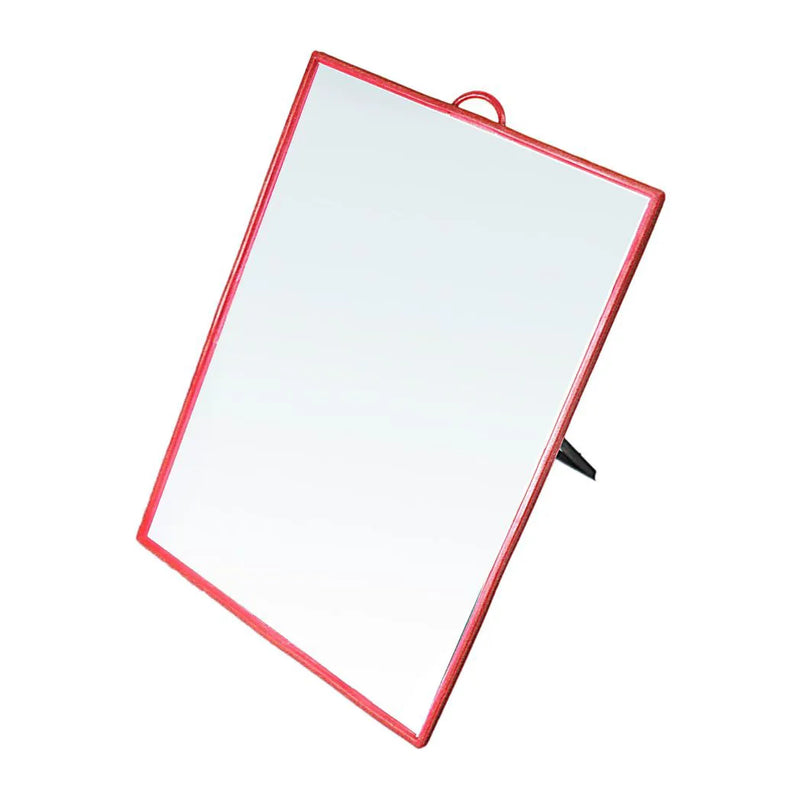 Desk Table Plastic Coloured Border Square Shaped Mirror Assorted Colours