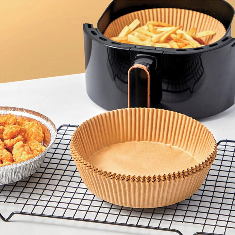 Sq Professional Kitchen Baking Brown Paper Air Fryer Liners Round 50 Piece