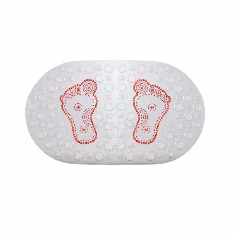 Transparent Oval Anti – Slip Bathroom Shower Bath Mat With Feet Design Assorted Colours