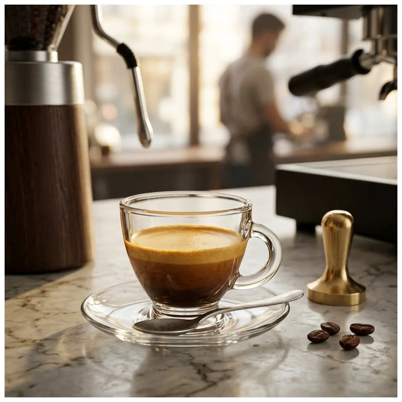 Roma Espresso Cup Glasses 95Cc Set Of 12 – 6 Cups &Amp; 6 Saucers