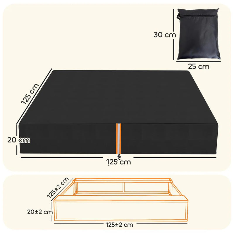 AIYAPLAY Sandbox Cover, Square Sandpit Cover Waterproof Dustproof UV Protection, Sandbox Canopy with Drawstring and Elastic Band