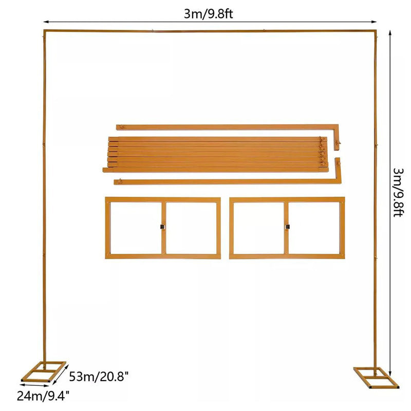 NEW 3x3m/10x10ft Wedding Backdrop Stand Pipe Stage Flower Rack Arch Iron Party Door