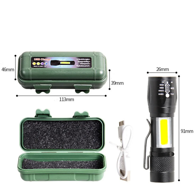 2 Pack USB Rechargeable Small LED Flashlights Camping Flashlight Work Light (US Logistics For USPS/DHL/Fedex/UPS. No designated logistics accepted，TK/TMEU only For self-pickup）