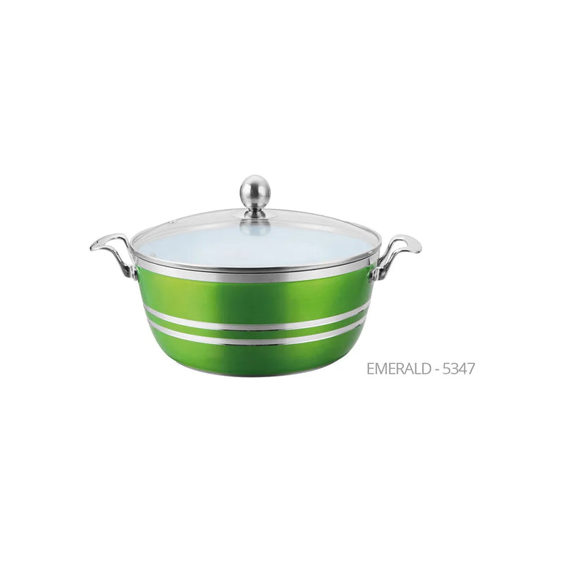 Sq Professional Metallic Die Cast Stockpot Set Of 5 Emerald