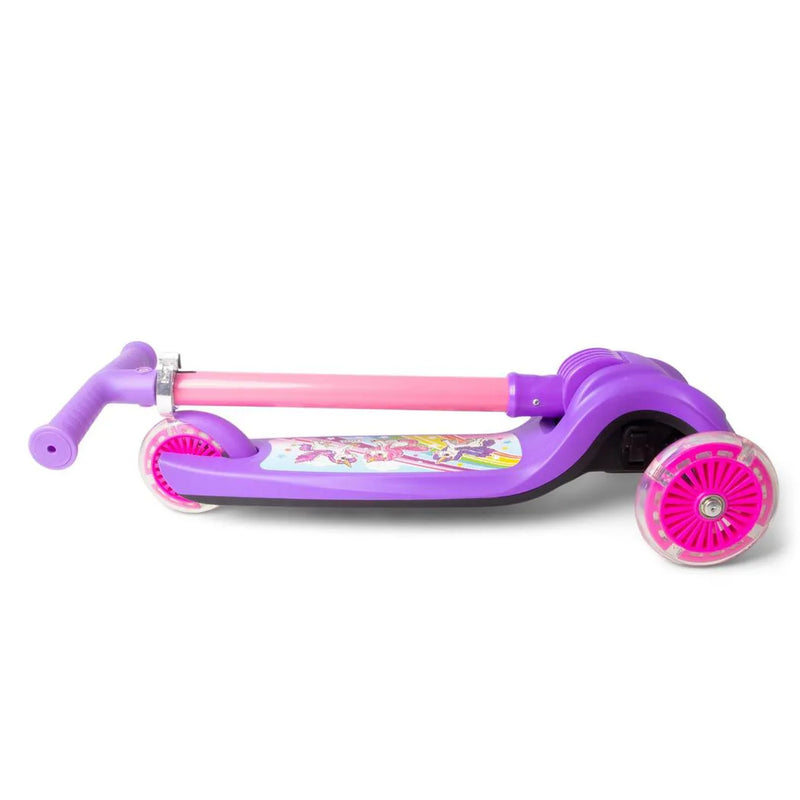 Unicorn Trail Twister Push Scooter With Light Up Wheels Outdoor Game - Purple for Girls