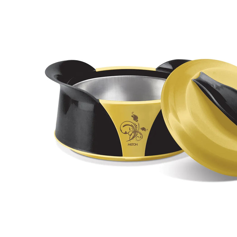 Imperial Insulated Casserole Set 3 Pieces 1.0 1.5 2.5 Litre Black Yellow Gold