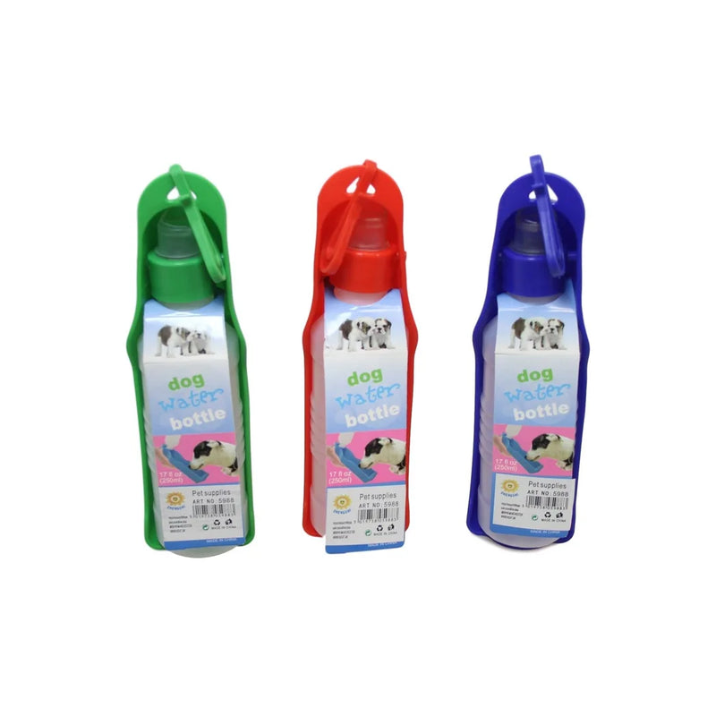 Pet Dog Plastic Travel Water Bottle 250Ml Assorted Colours