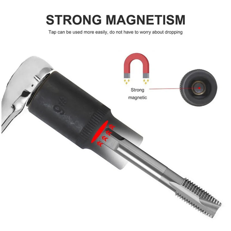 Magnetic Tap Socket Set 10-Piece Tap Holders 1/4" & 3/8" M1.5-M14 CT5615 UK