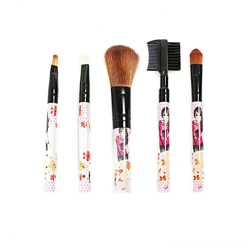 Makeup Cosmetic Brush Set Of 5 Assorted Designs