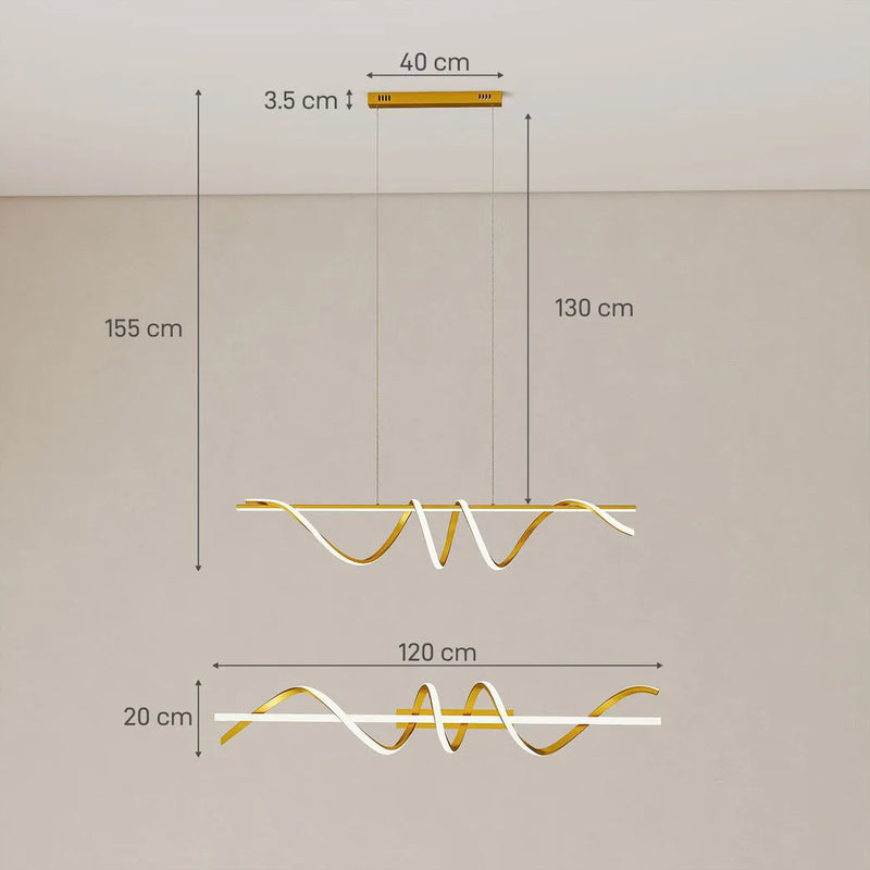 HOMCOM Pendant Light with 3 Colour Temperatures - Gold Tone
