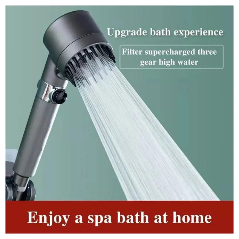 3 Modes Shower Head with Filter High Pressure Water Saving Massage Body Scalp UK