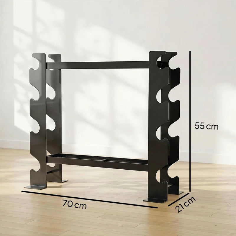 SPORTNOW 4-Tier Dumbbell Rack, Heavy-Duty Weight Rack for Dumbbells, Kettlebells and Multiple Balls, 200 KG Capacity, Black