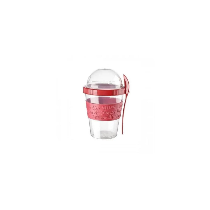 Ttz Plastic Take And Go Yoghurt Muesli Granola Cup With Dome Top 600Ml Assorted Colours