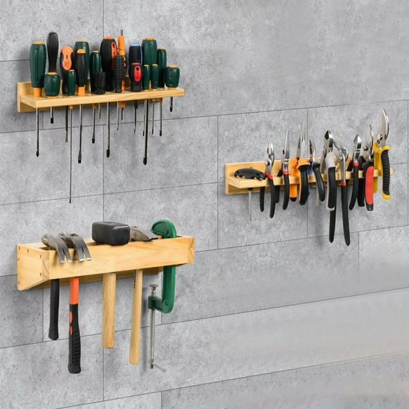 3x Wall Mounted Screwdriver Holder Storage Rack Wrench Workshop Tool Organizer