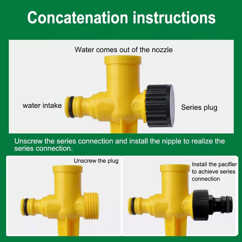 8Pcs 360° Water Sprinkler Garden Automatic Watering Lawn Spike Grass Hose UK