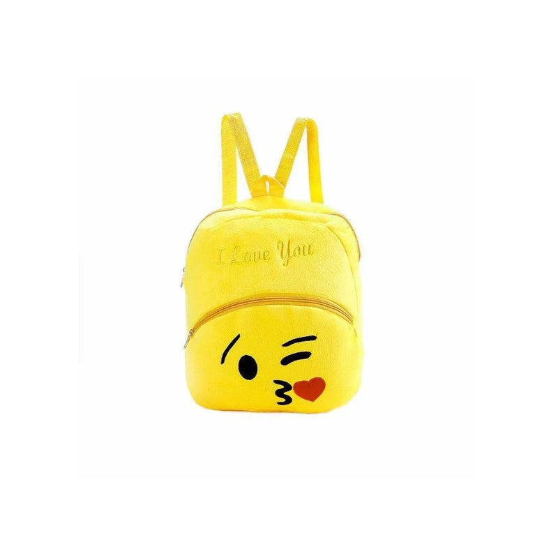 Children'S Fuzzy Yellow Emoji Style Backpack Assorted Designs