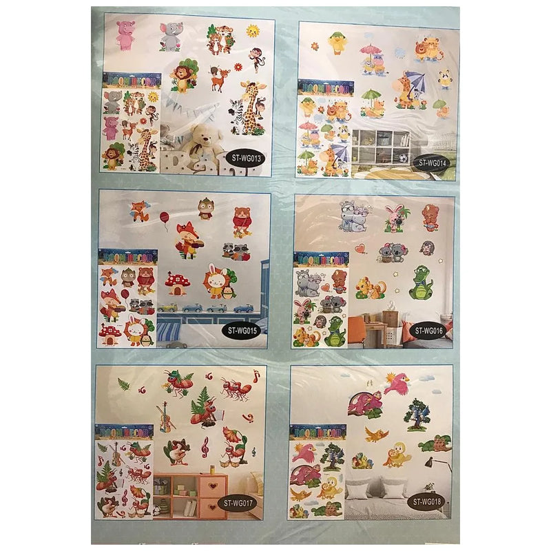 Room Decor 3D Effect Wall Stickers Animal Designs Assorted Designs And Colours