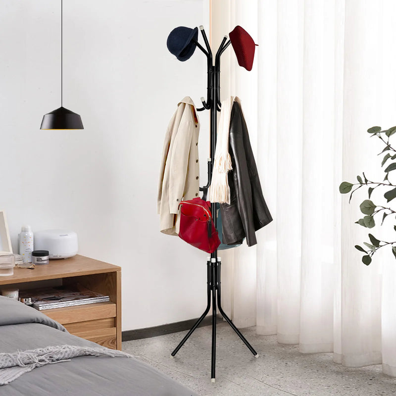Coat Stand Coat/Hat/Jacket/Umbrella Floor Standing Rack Clothes Hanger  Hooks