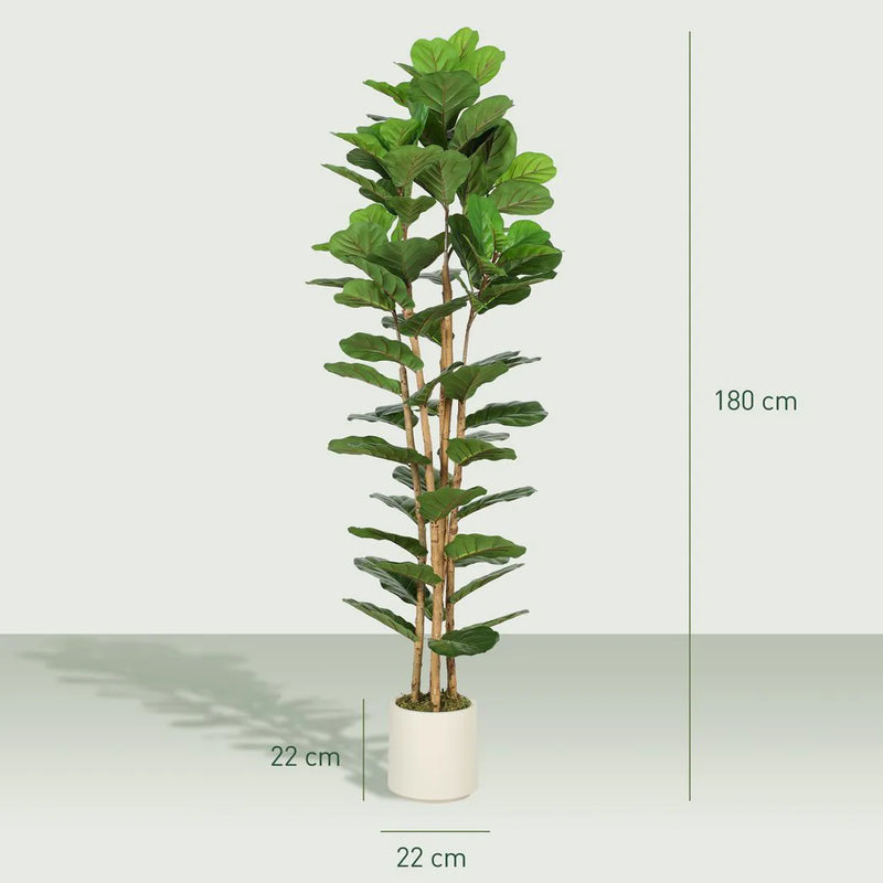 HOMCOM 180cm Artificial Fiddle Leaf Fig Tree - Green