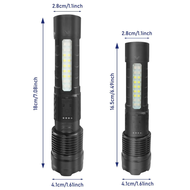 USB Rechargeable LED Flashlight Adjustable Focus Camping Hiking Outdoor Flashlight Work light (US Logistics For USPS/DHL/Fedex/UPS. No designated logistics accepted，TK/TMEU only For self-pickup）