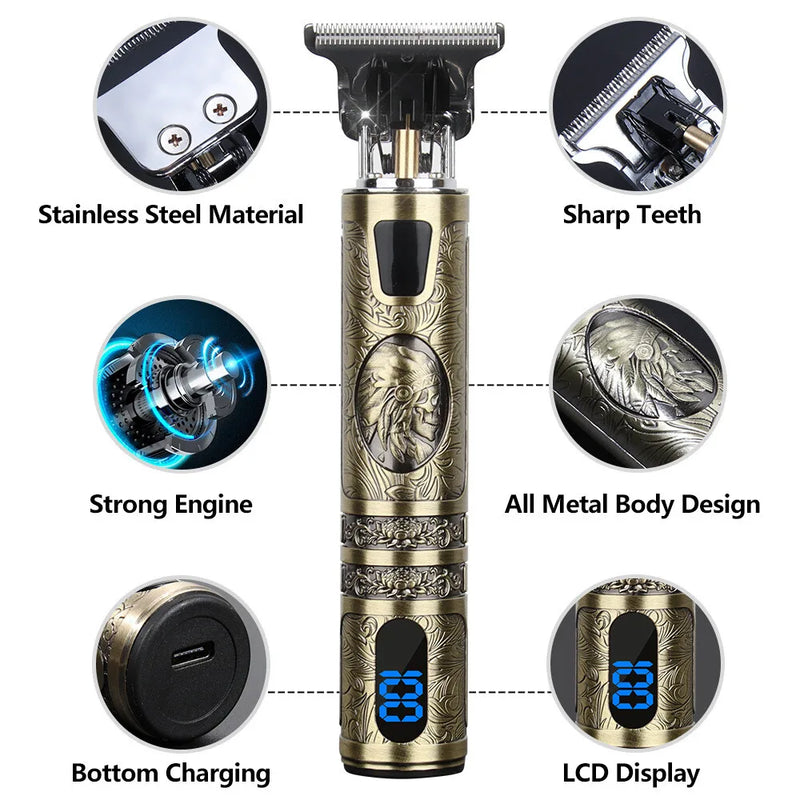 Small LCD Screen Display Professional Men Cordless Hair Clippers Beard Trimmer Cutting Machine Kit (US Logistics For USPS/DHL/Fedex/UPS. No designated logistics accepted，TK/TMEU only For self-pickup）