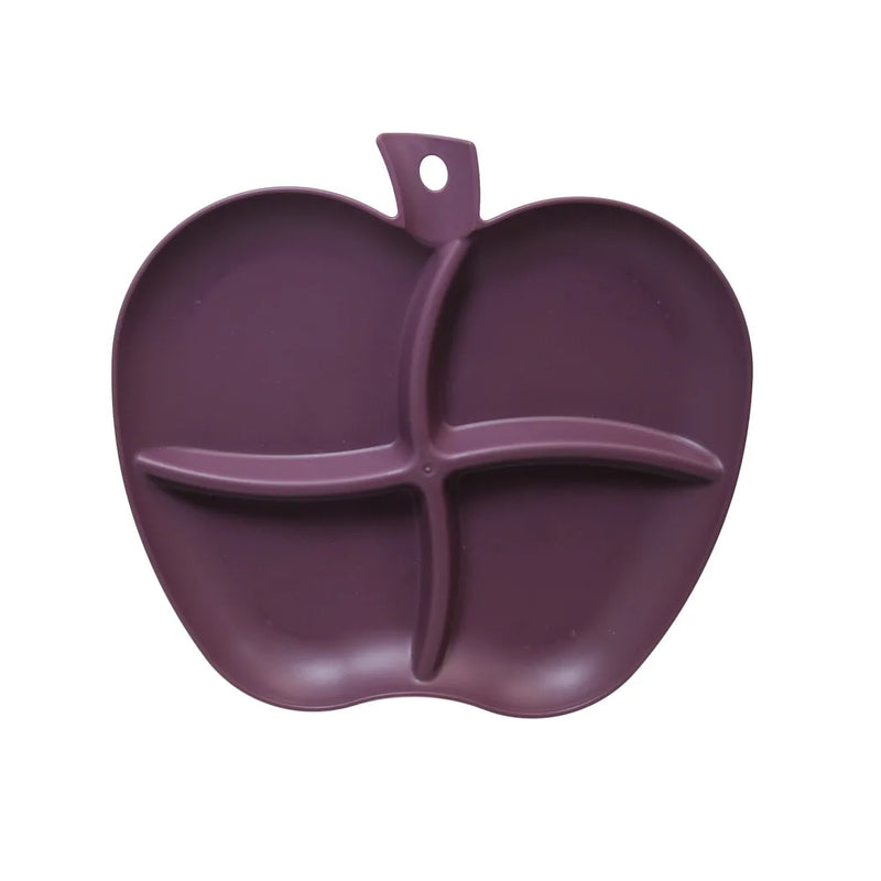 Plastic Sectioned Appetisers Plate Apple Design Assorted Colours