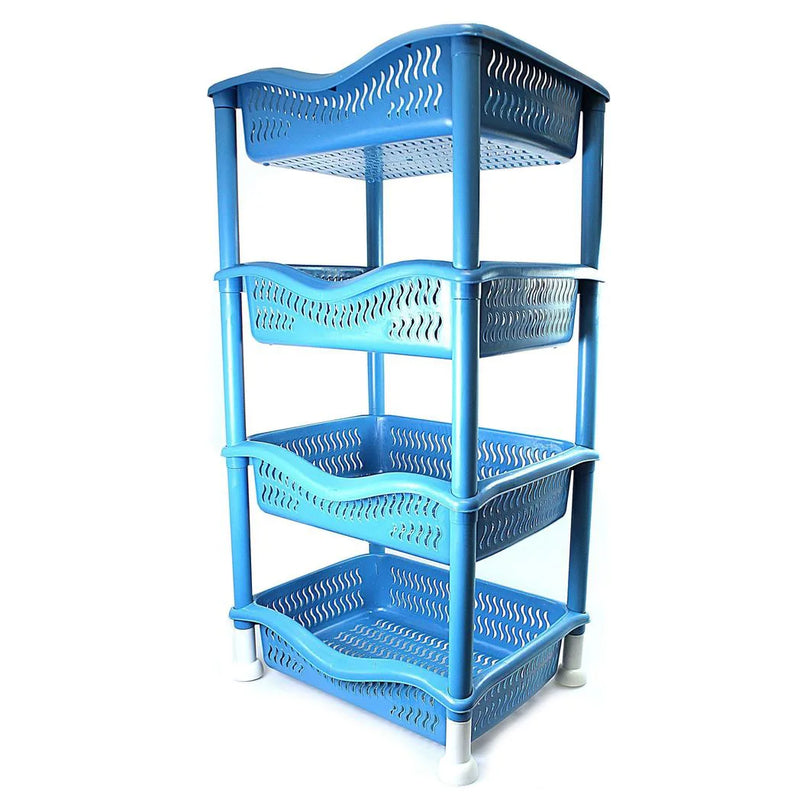 4 Tier Plastic Kitchen Food Storage Rack Easy To Assemble