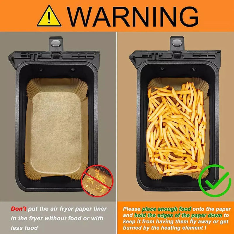 NEW 100*Air Fryer Paper+100*Circular Pad Paper Liners Disposable NonStick Parchment UK
