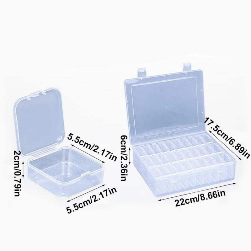 Bead Organizer Box with 30 Clear Plastic Small Storage Compartments for Craft