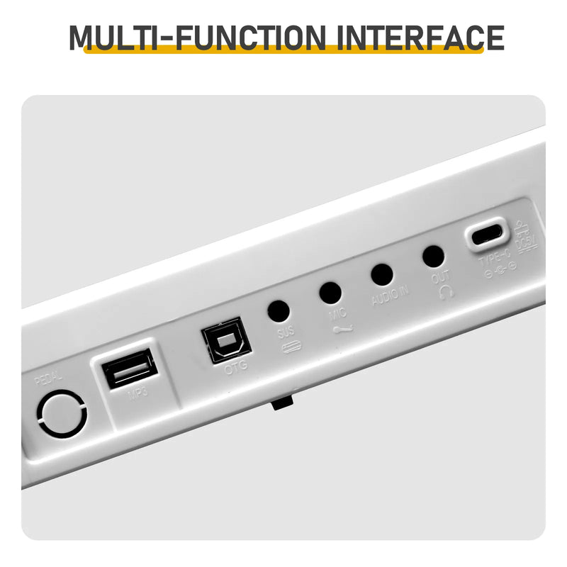 GPPS02-106/Y205 88 Key Folding Piano Semi-Weighted Standard Keyboards Digital Piano with MIDI Bluetooth, Handbag，Headphone，for Piano Lover white color