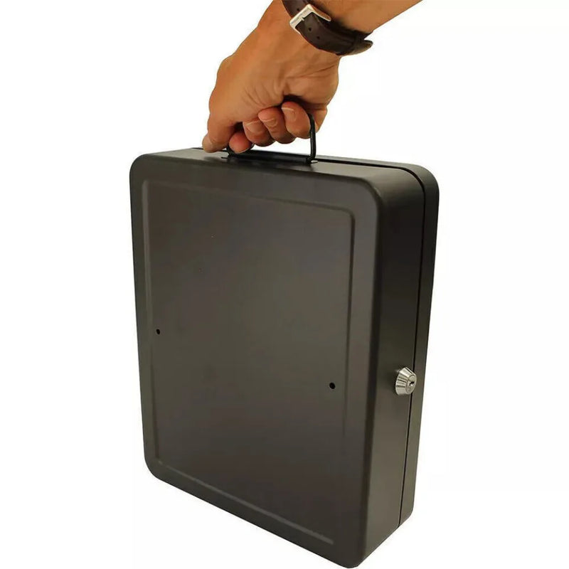 A4 Security Lock Box Fireproof Chest Cash Safe Keys Document Home Office