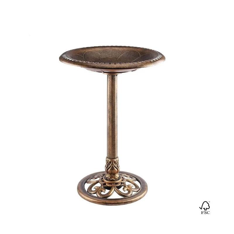 Bird Bath Antique Brass Effect Garden Decoration