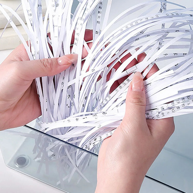 NEW Hand Manual Desktop Office A4 Paper Shredder Strip Cut Shredding w/ Wastebasket UK