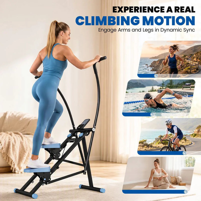 SPORTNOW Stair Stepper for Home Gym Exercise, Vertical Climber Machine with LCD Monitor & Adjustable Pedals for Workout