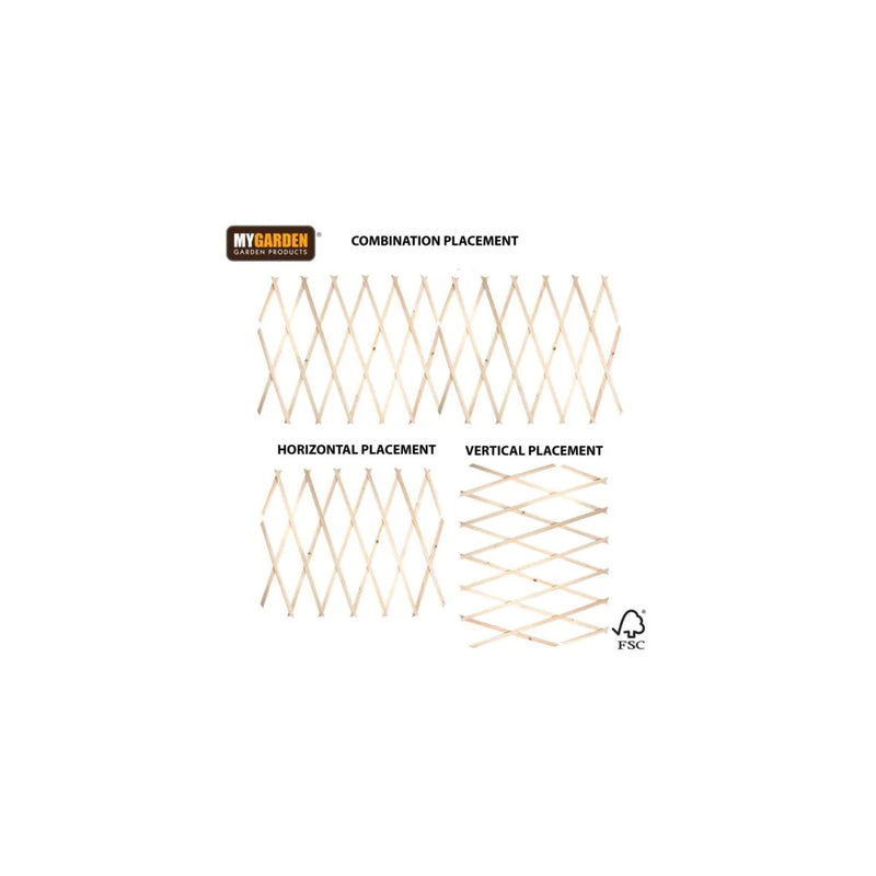 Garden E x panding Wooden Trellis Natural (Parcel Rate)