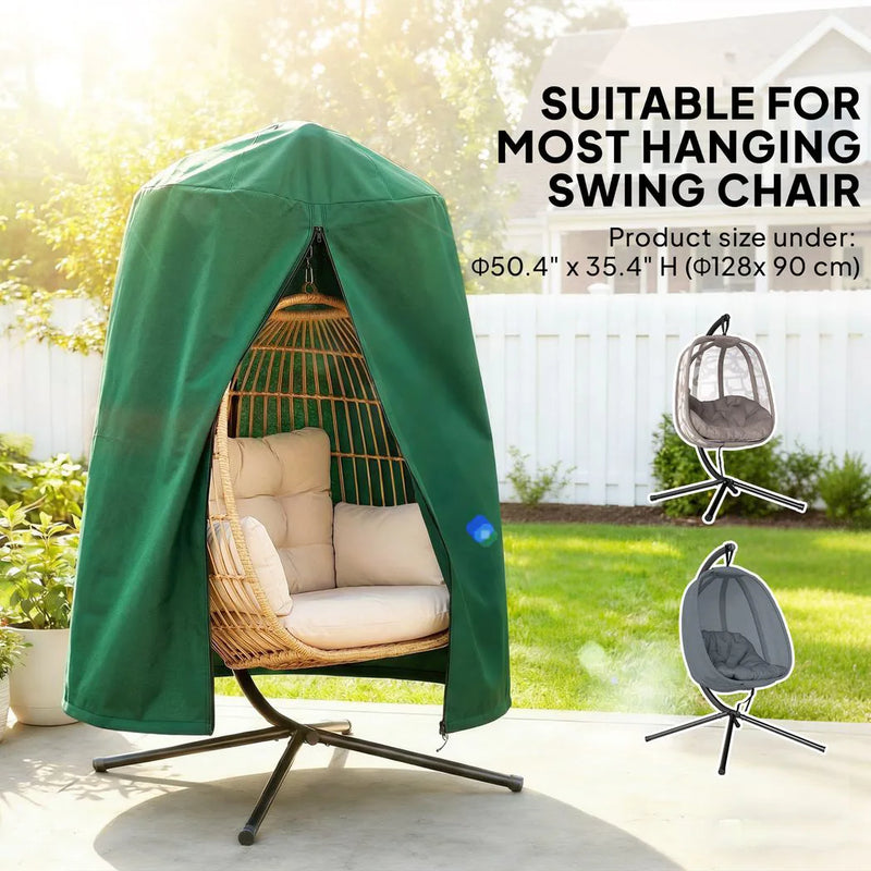 Outsunny 190 x F128cm Hanging Egg Chair Furniture Cover - Green